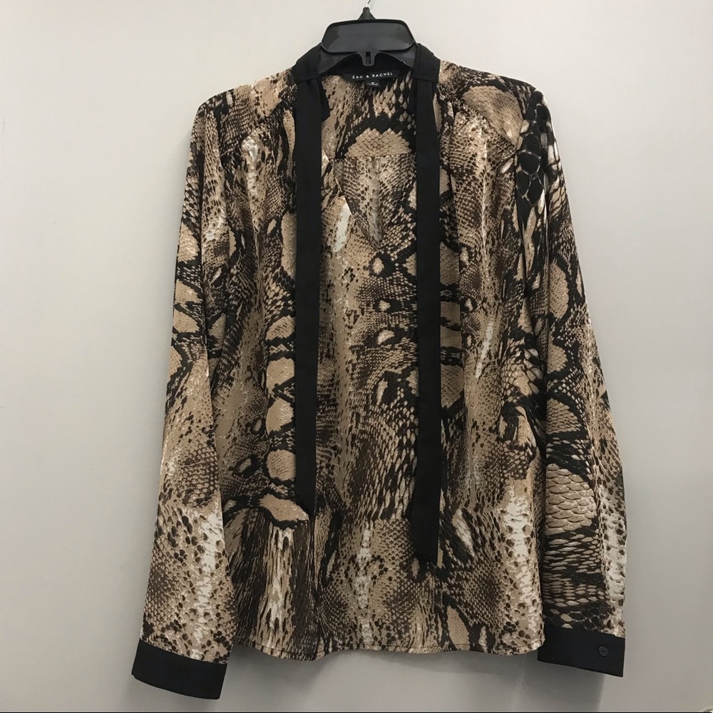 Zac & Rachel Snakeskin Popover Top